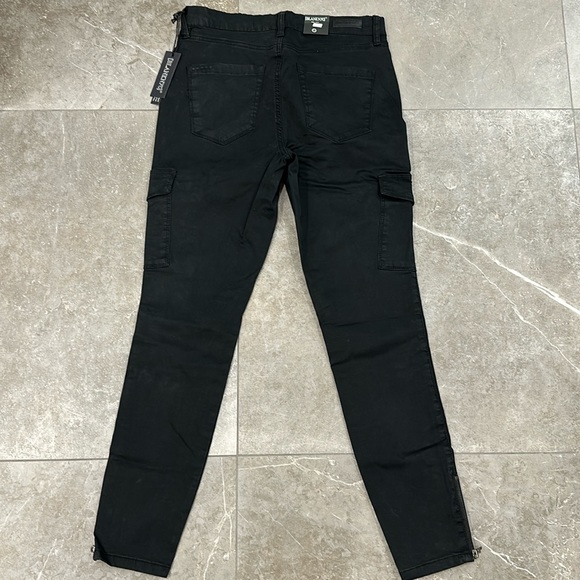 New Blank NYC Skinny Zipper Cargo Pant Black sz 27 - Picture 4 of 8